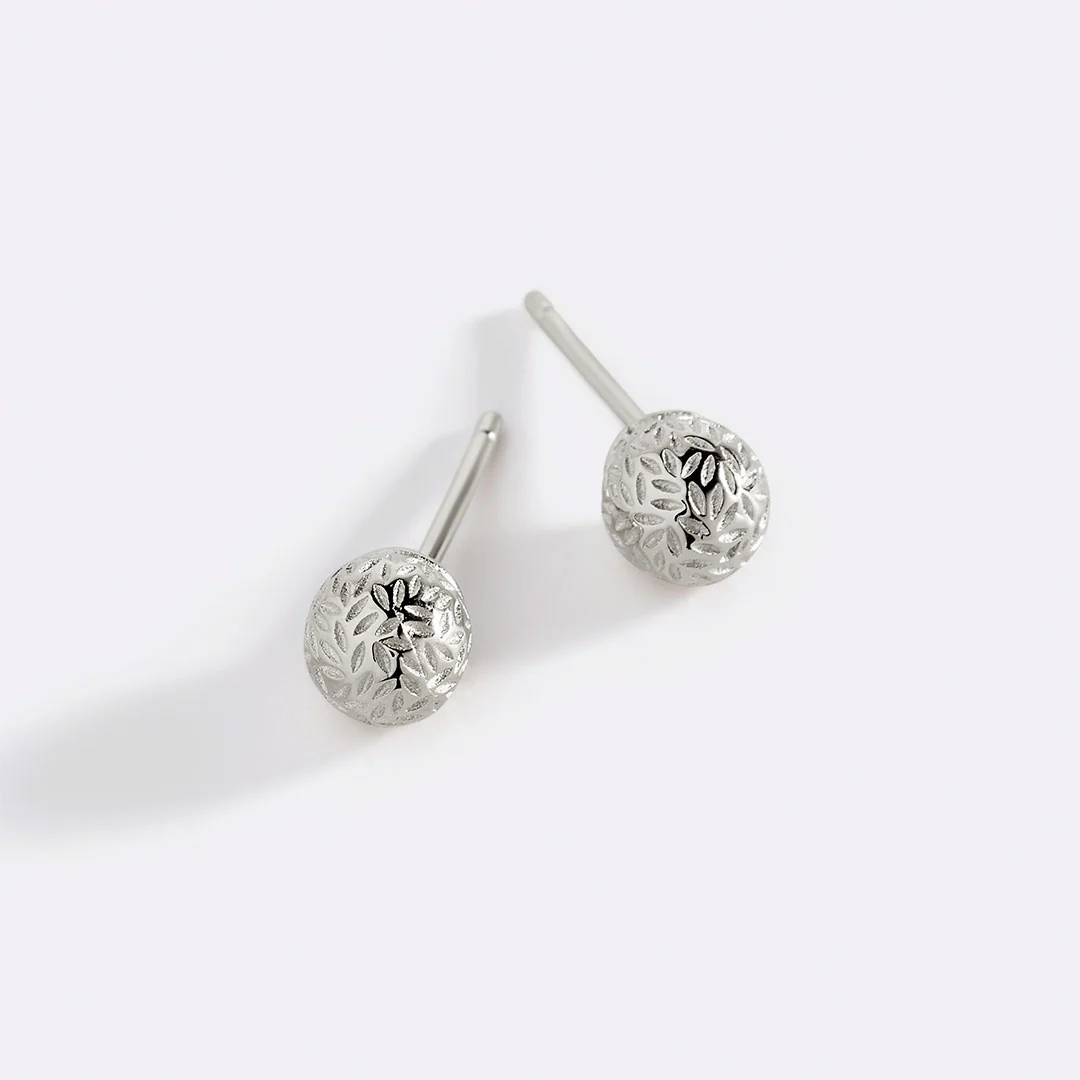Textured Gold Ball Studs - Image 12