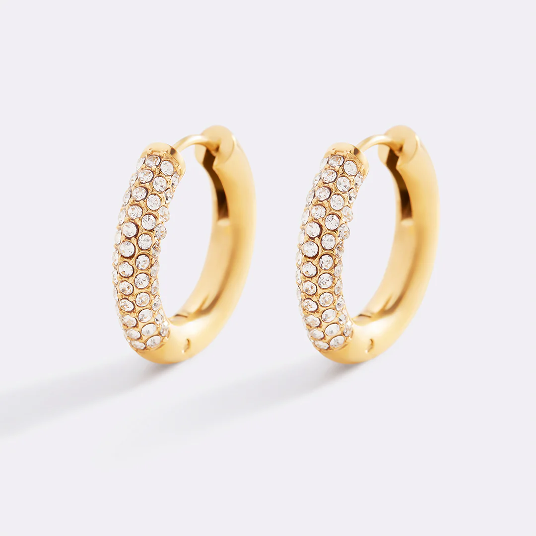 The Pavé Huggie Hoop Earrings - Image 10