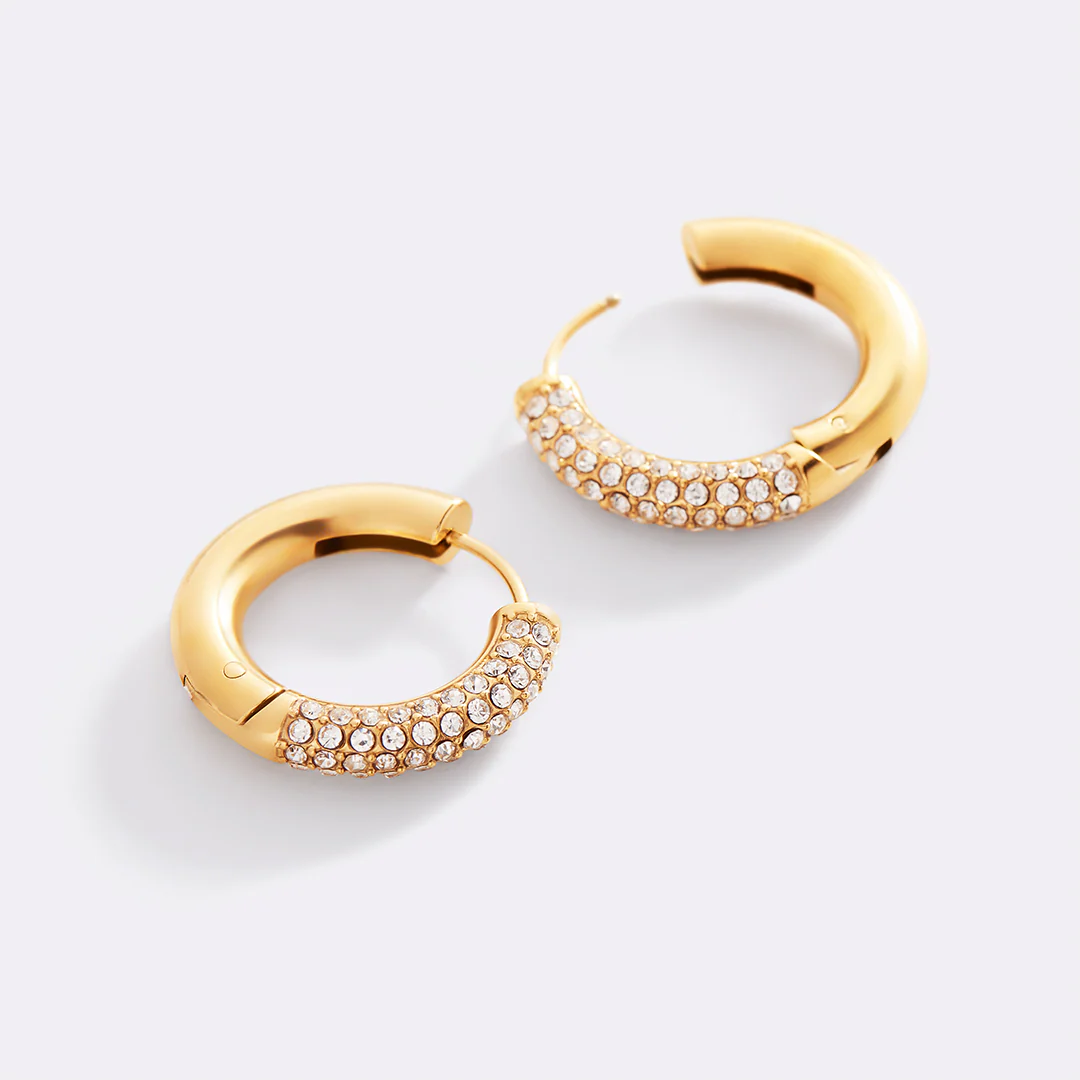 The Pavé Huggie Hoop Earrings - Image 9