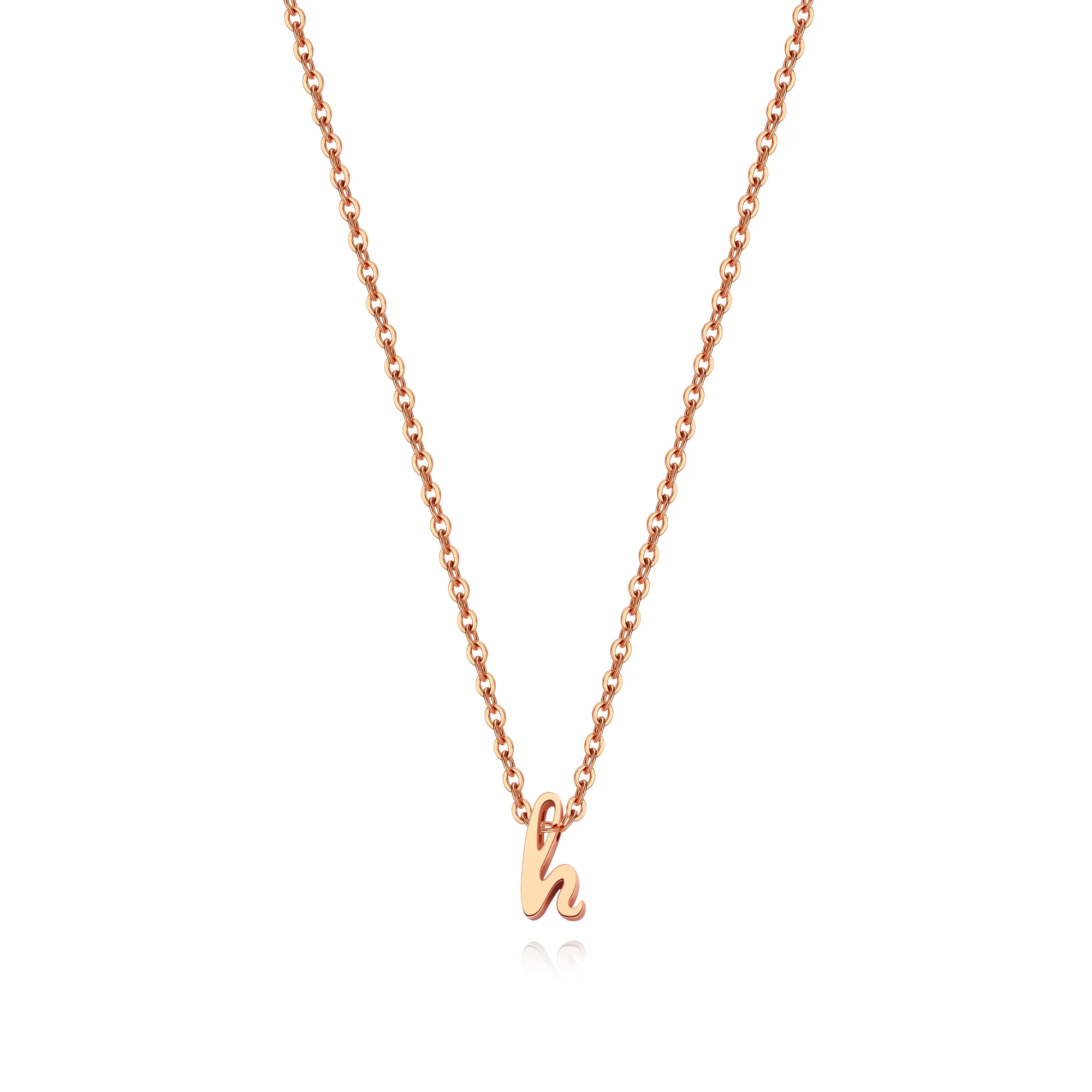 Tiny Script Initial Necklace - Image 100
