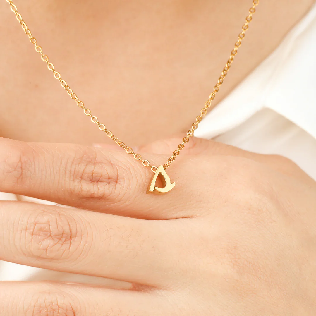 Tiny Script Initial Necklace - Image 104