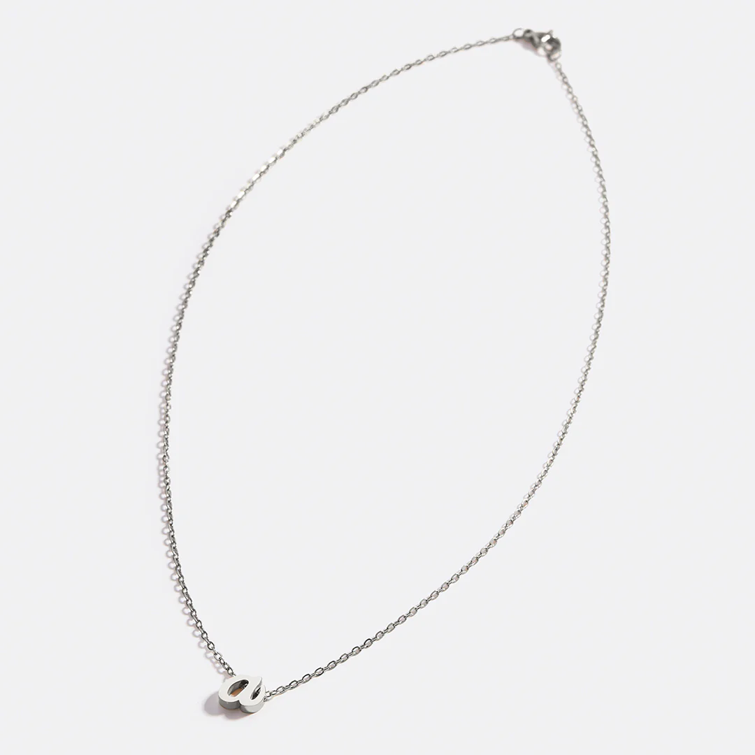 Tiny Script Initial Necklace - Image 114