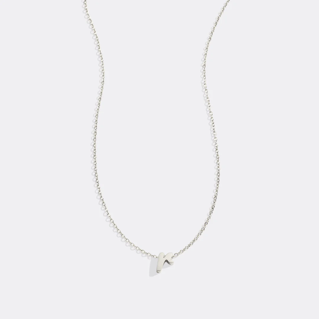 Tiny Script Initial Necklace - Image 12
