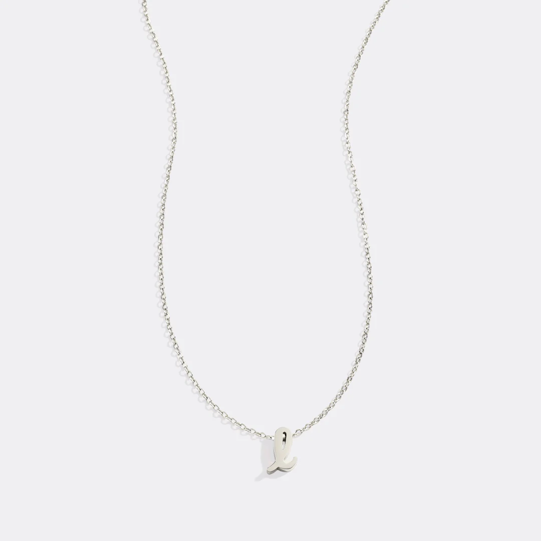 Tiny Script Initial Necklace - Image 14