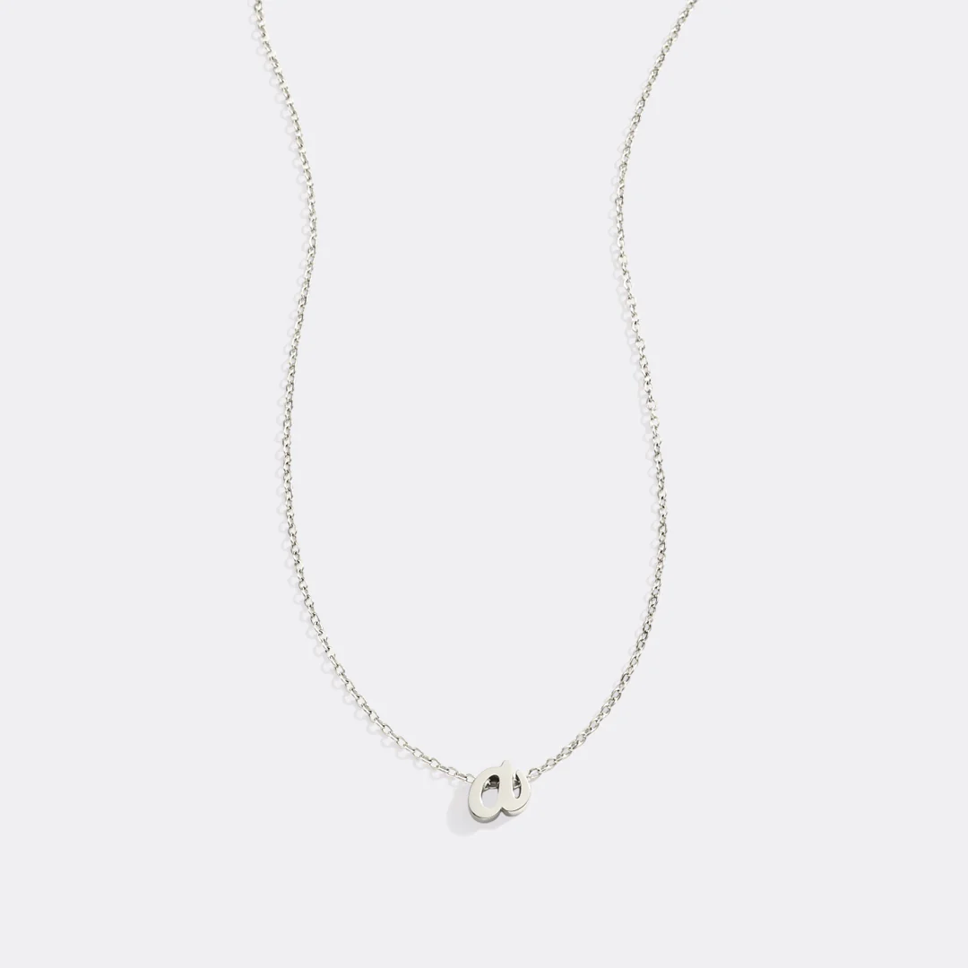 Tiny Script Initial Necklace - Image 25