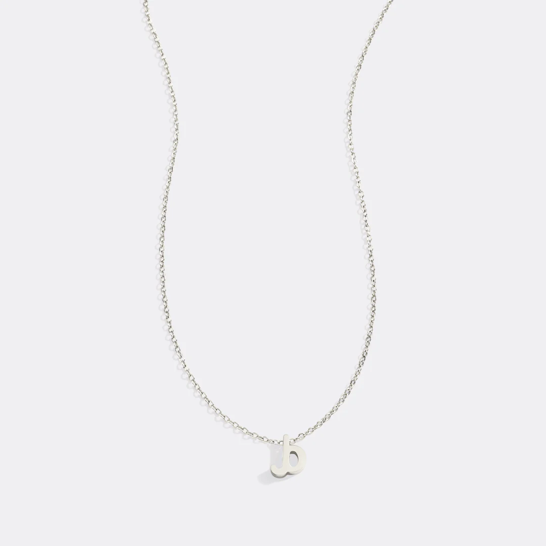 Tiny Script Initial Necklace - Image 26