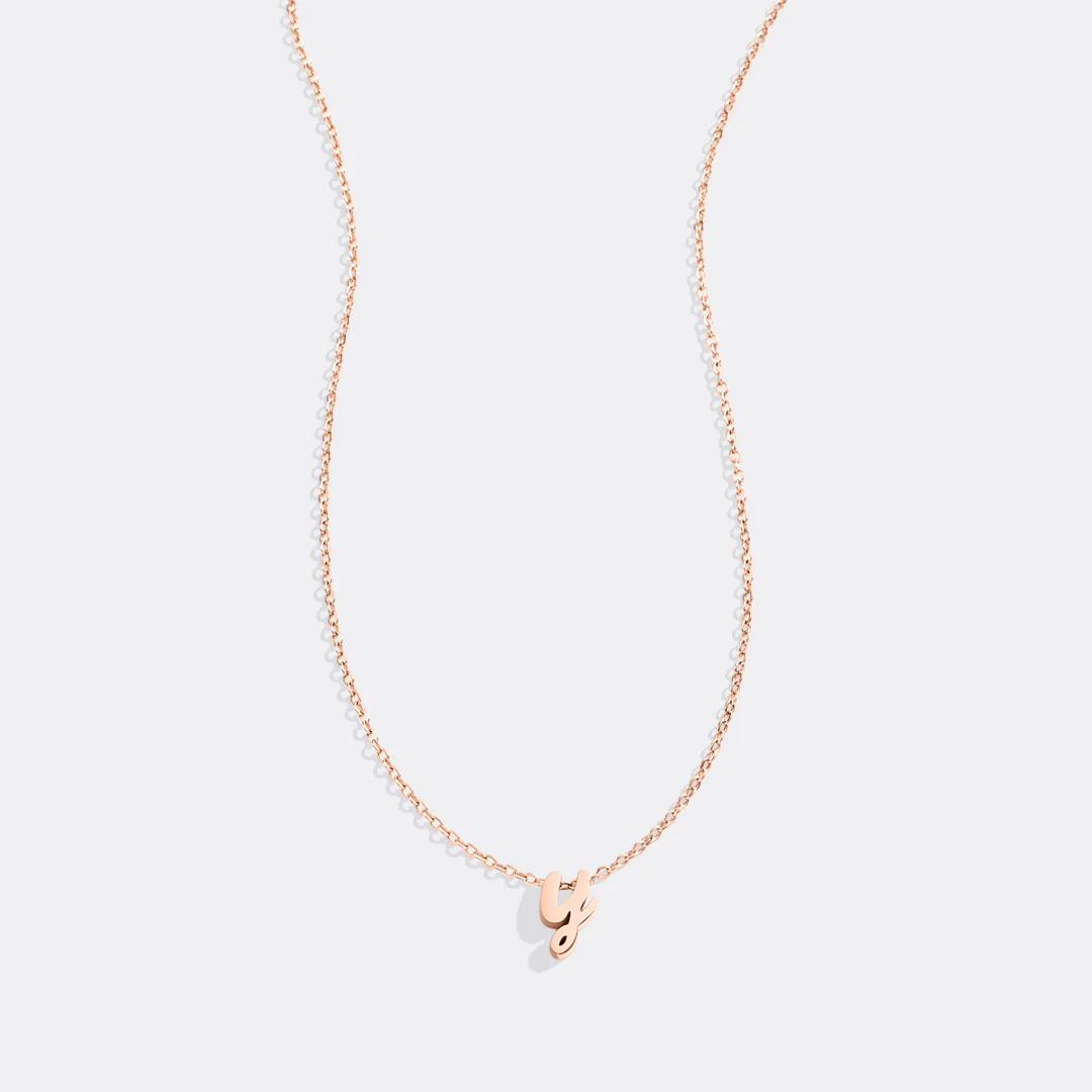 Tiny Script Initial Necklace - Image 29