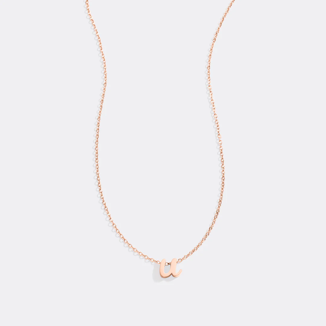 Tiny Script Initial Necklace - Image 31