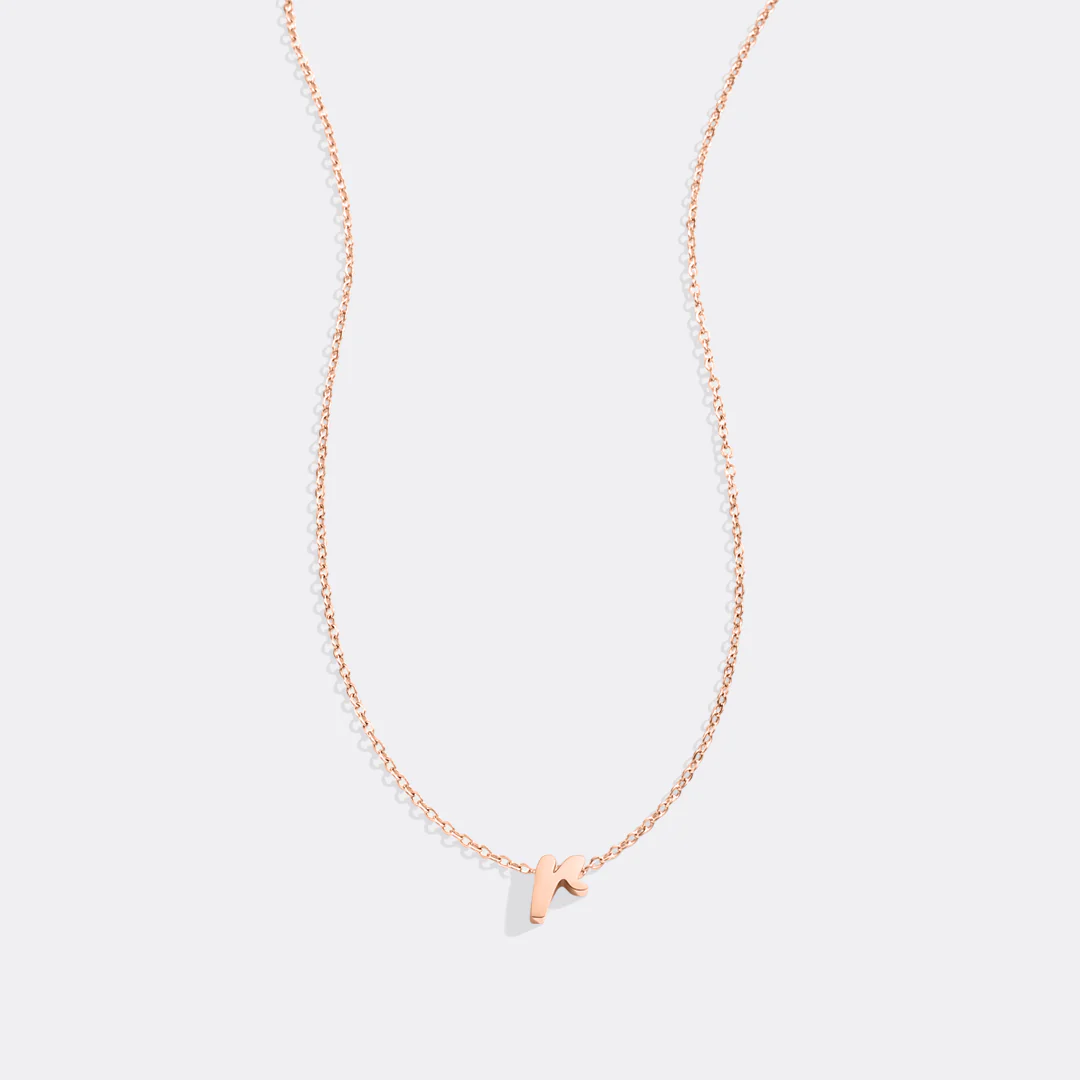 Tiny Script Initial Necklace - Image 35