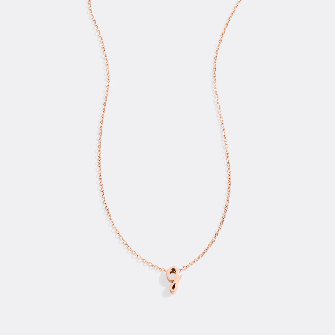 Tiny Script Initial Necklace - Image 49