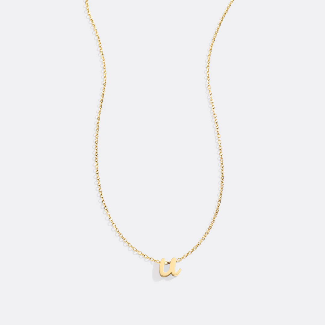 Tiny Script Initial Necklace - Image 59