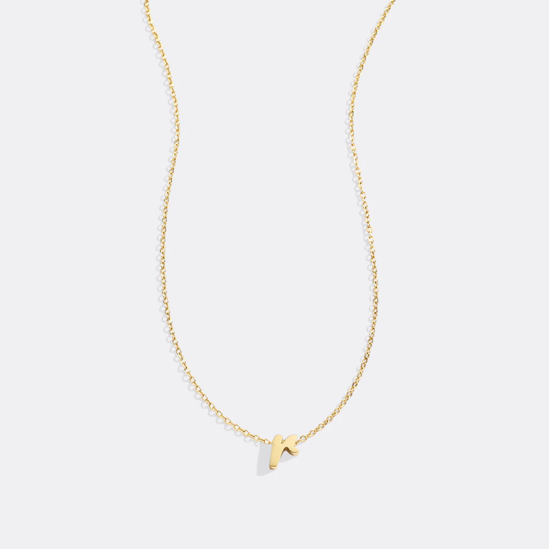 Tiny Script Initial Necklace - Image 63