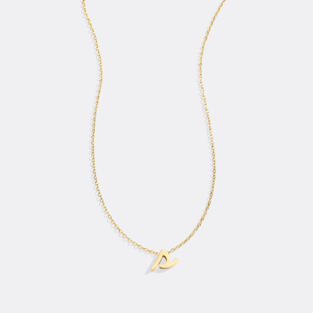 Tiny Script Initial Necklace - Image 64