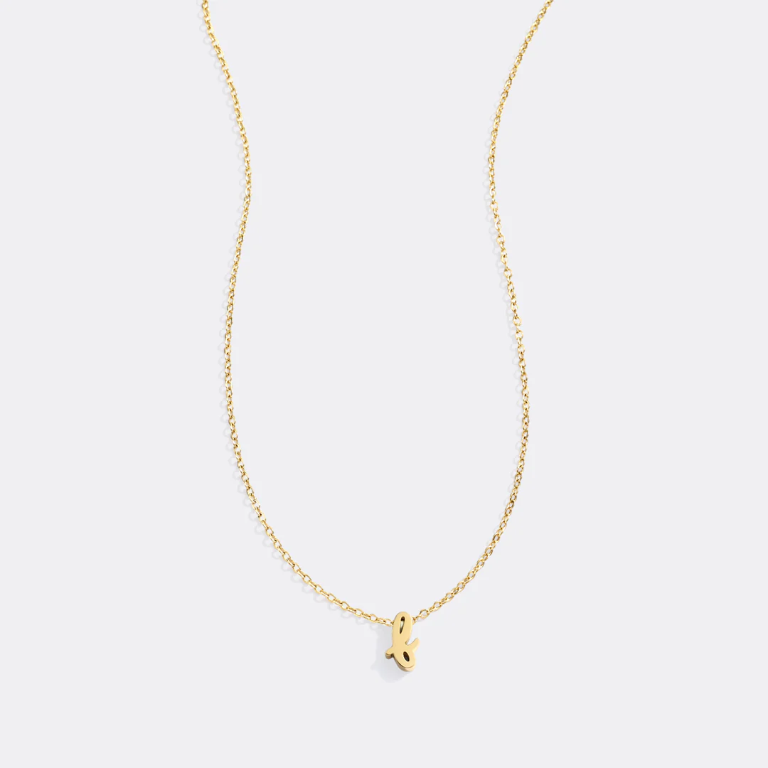 Tiny Script Initial Necklace - Image 72