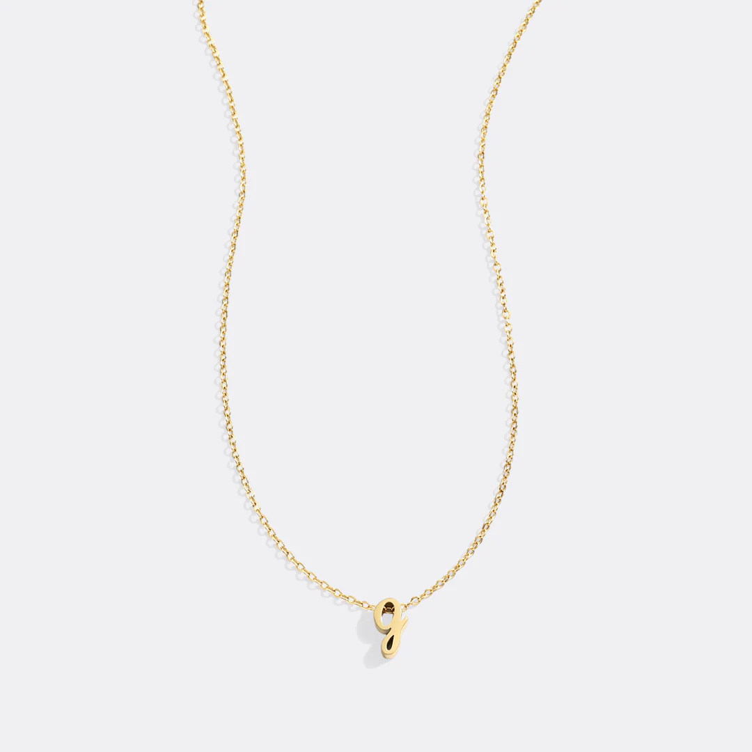 Tiny Script Initial Necklace - Image 73