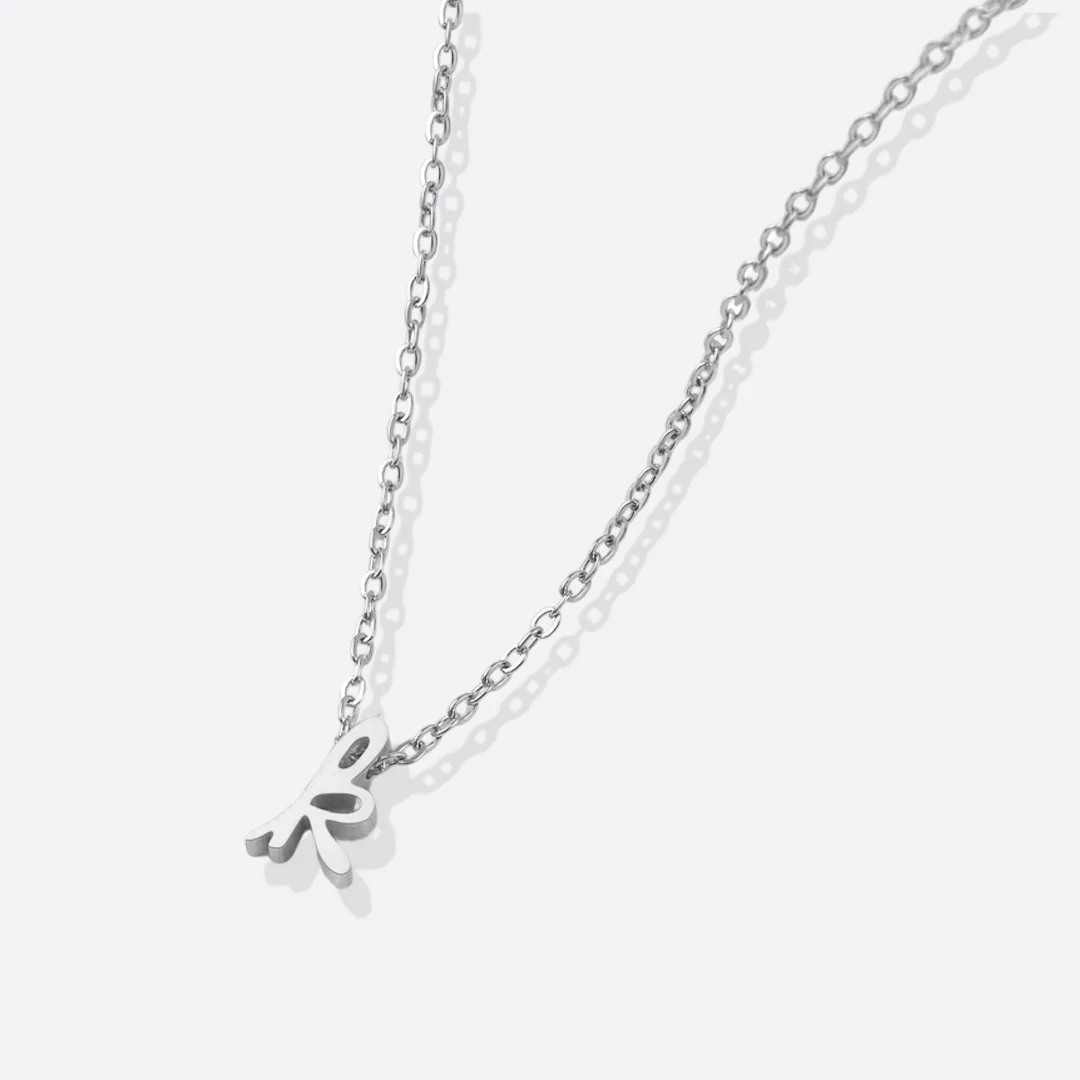 Tiny Script Initial Necklace - Image 95