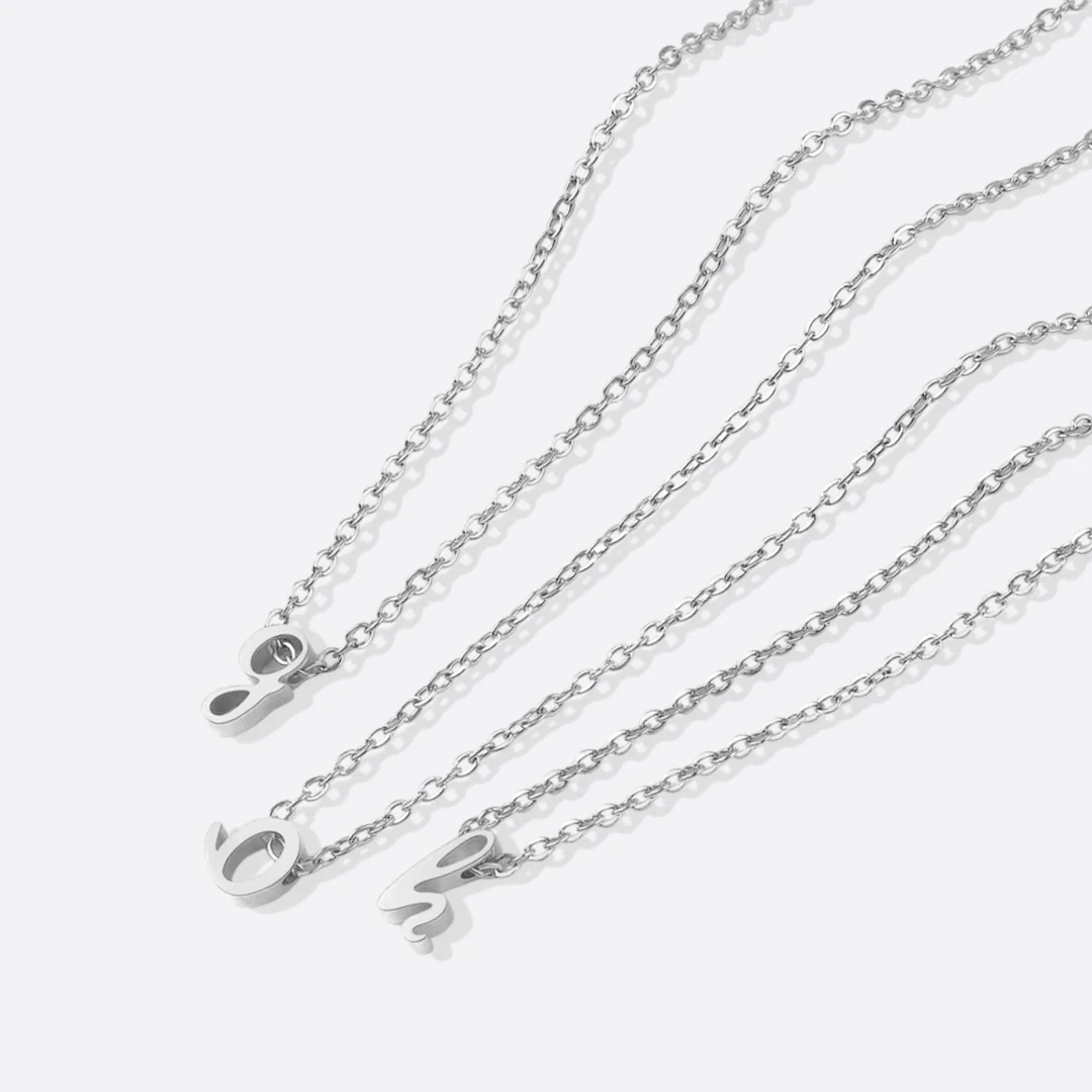 Tiny Script Initial Necklace - Image 96