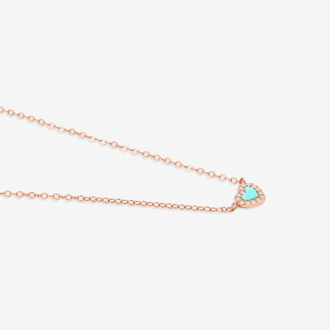 Tiny Turquoise Heart Choker - Image 7