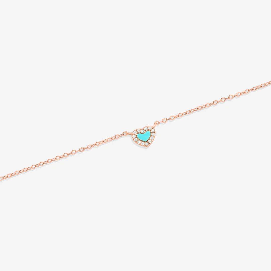 Tiny Turquoise Heart Choker - Image 9