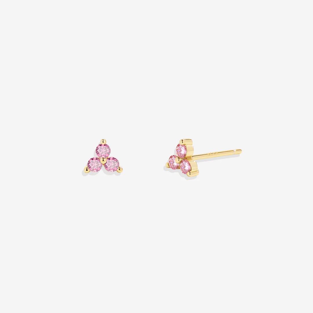 Trinity Birthstone Stud Earrings - Image 17