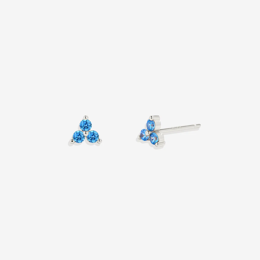 Trinity Birthstone Stud Earrings - Image 28