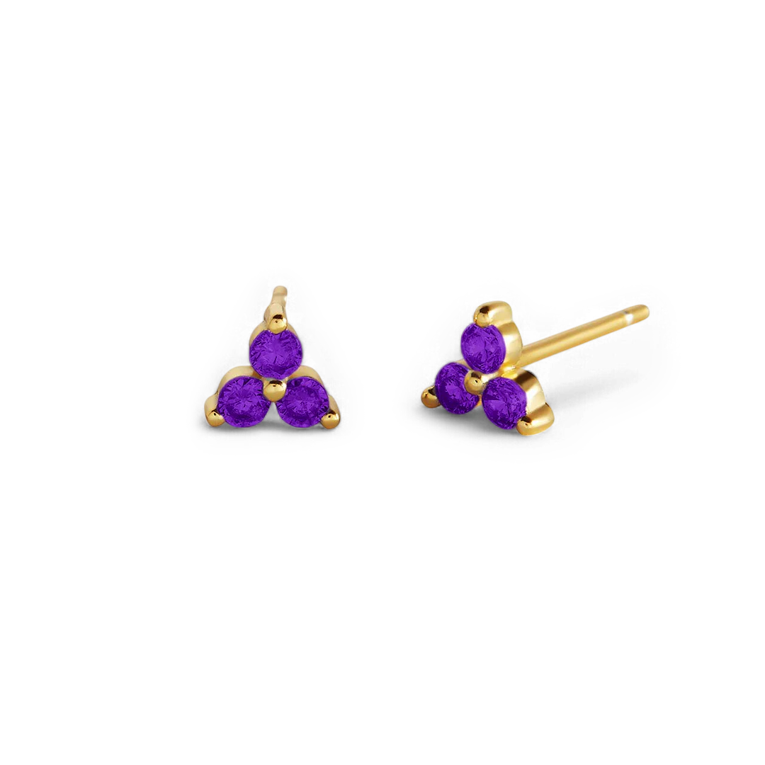 Trinity Birthstone Stud Earrings - Image 41