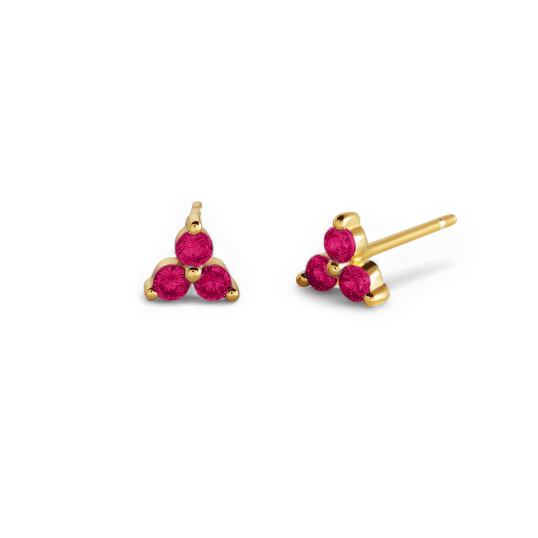 Trinity Birthstone Stud Earrings - Image 42