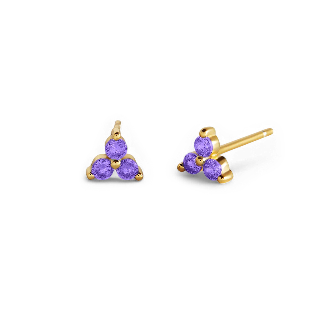 Trinity Birthstone Stud Earrings - Image 43