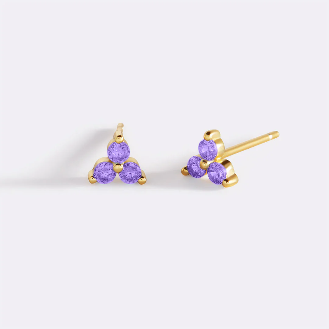 Trinity Birthstone Stud Earrings - Image 60