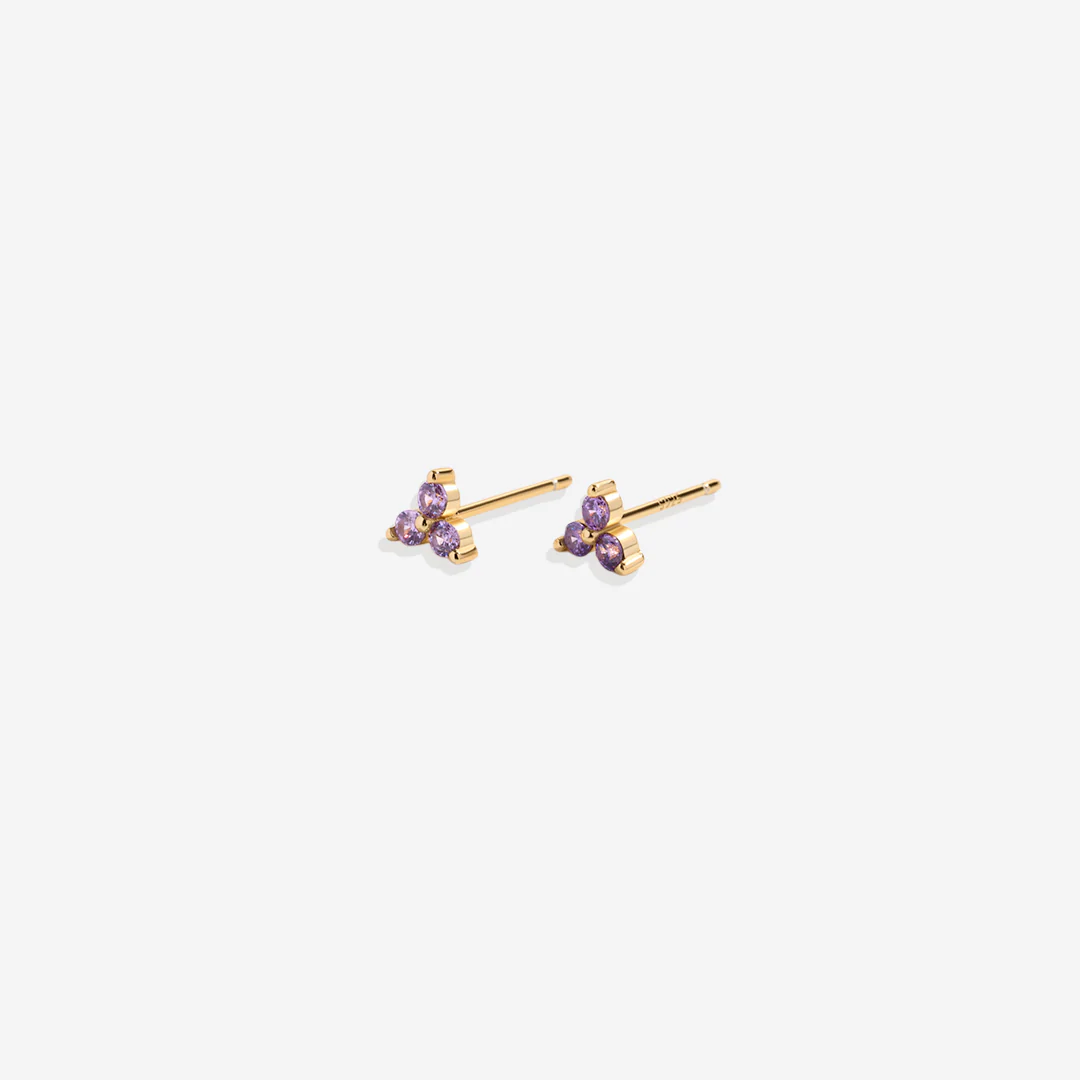 Trinity Birthstone Stud Earrings - Image 8