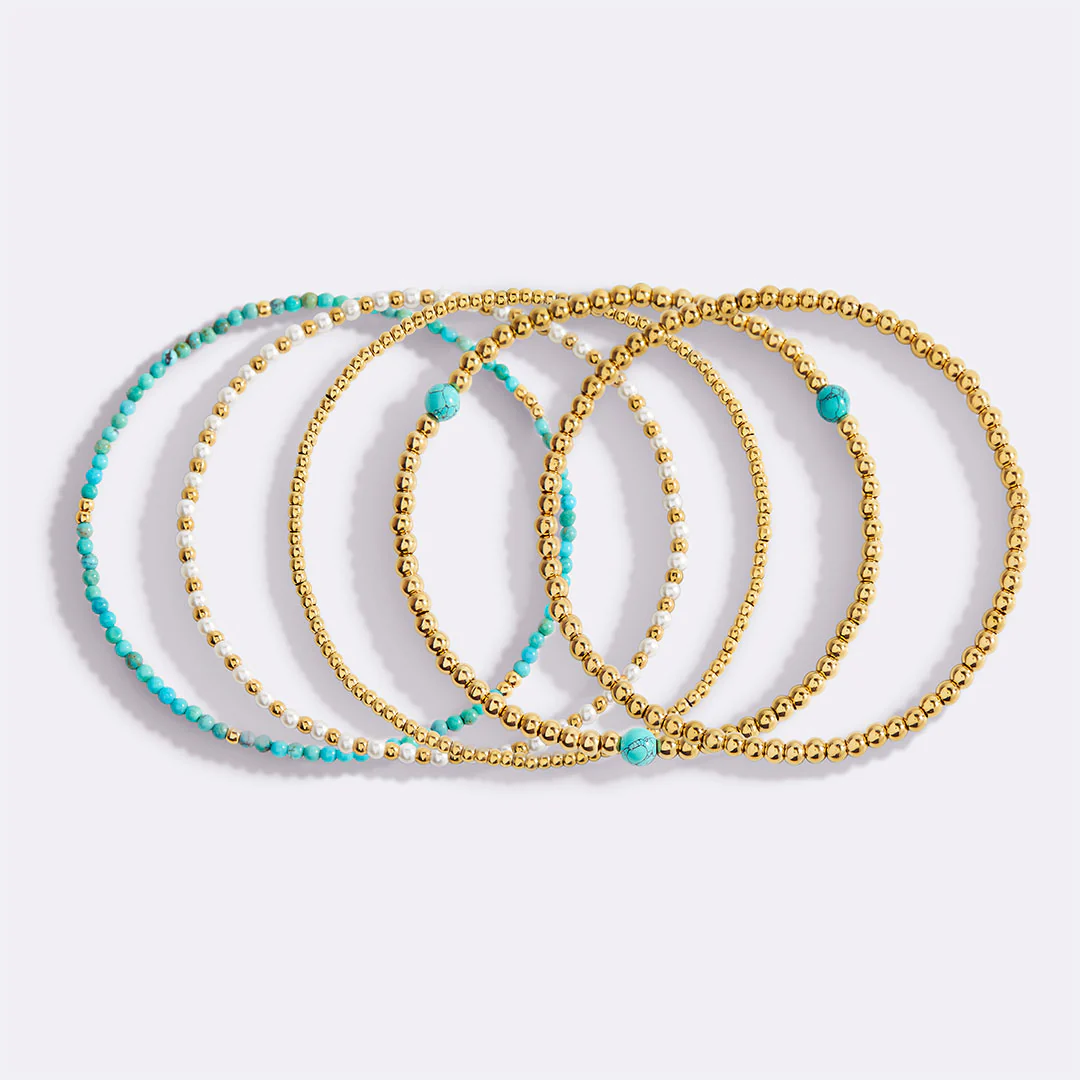 Turquoise Beaded Bracelet Stacking Set - Image 10