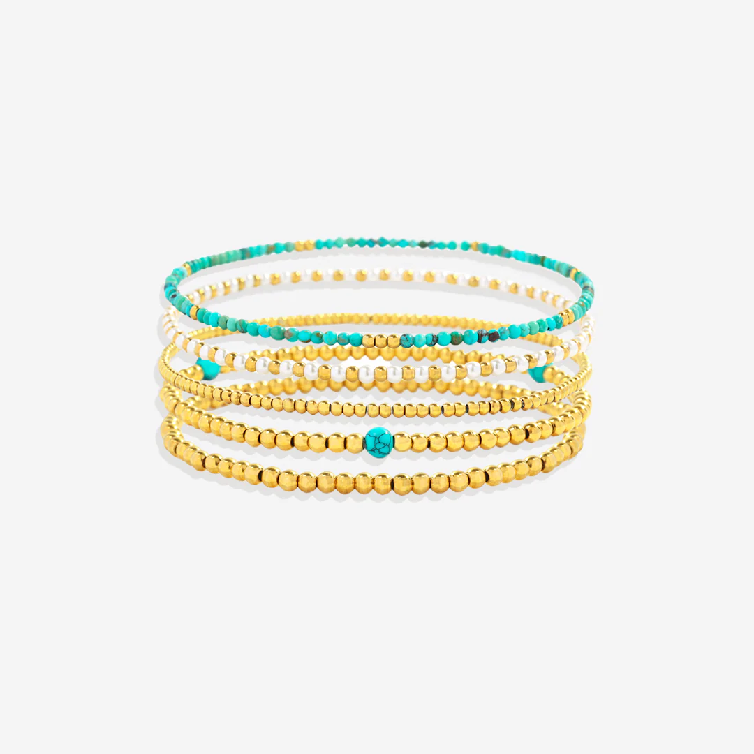Turquoise Beaded Bracelet Stacking Set - Image 8