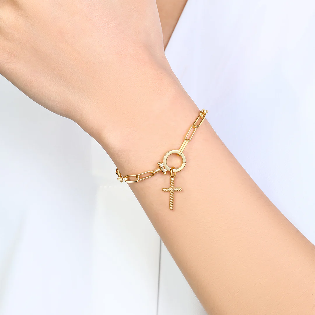 Twisted Cable Cross Charm - Image 3