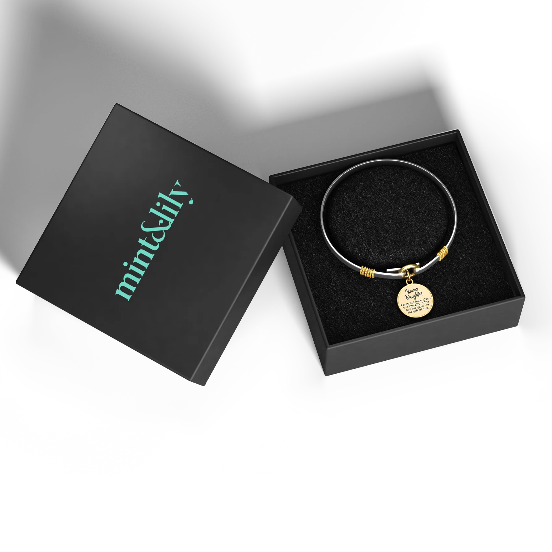 Bonus Daughter - Two-Tone Custom Charm Bracelet - Image 4