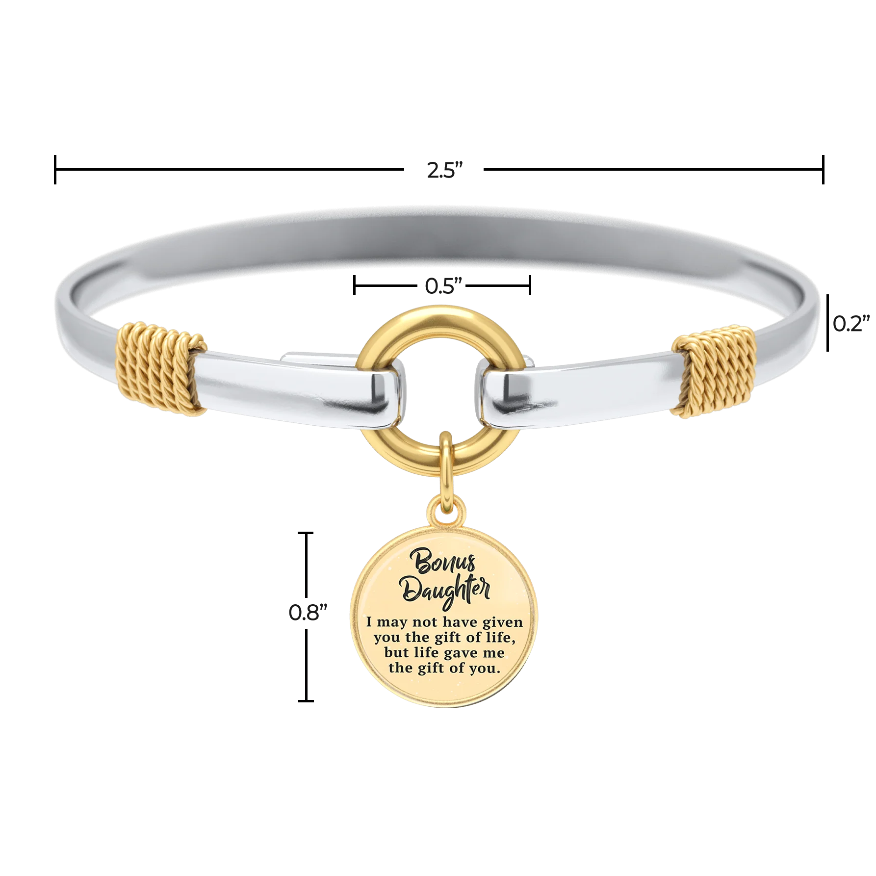 Bonus Daughter - Two-Tone Custom Charm Bracelet - Image 9