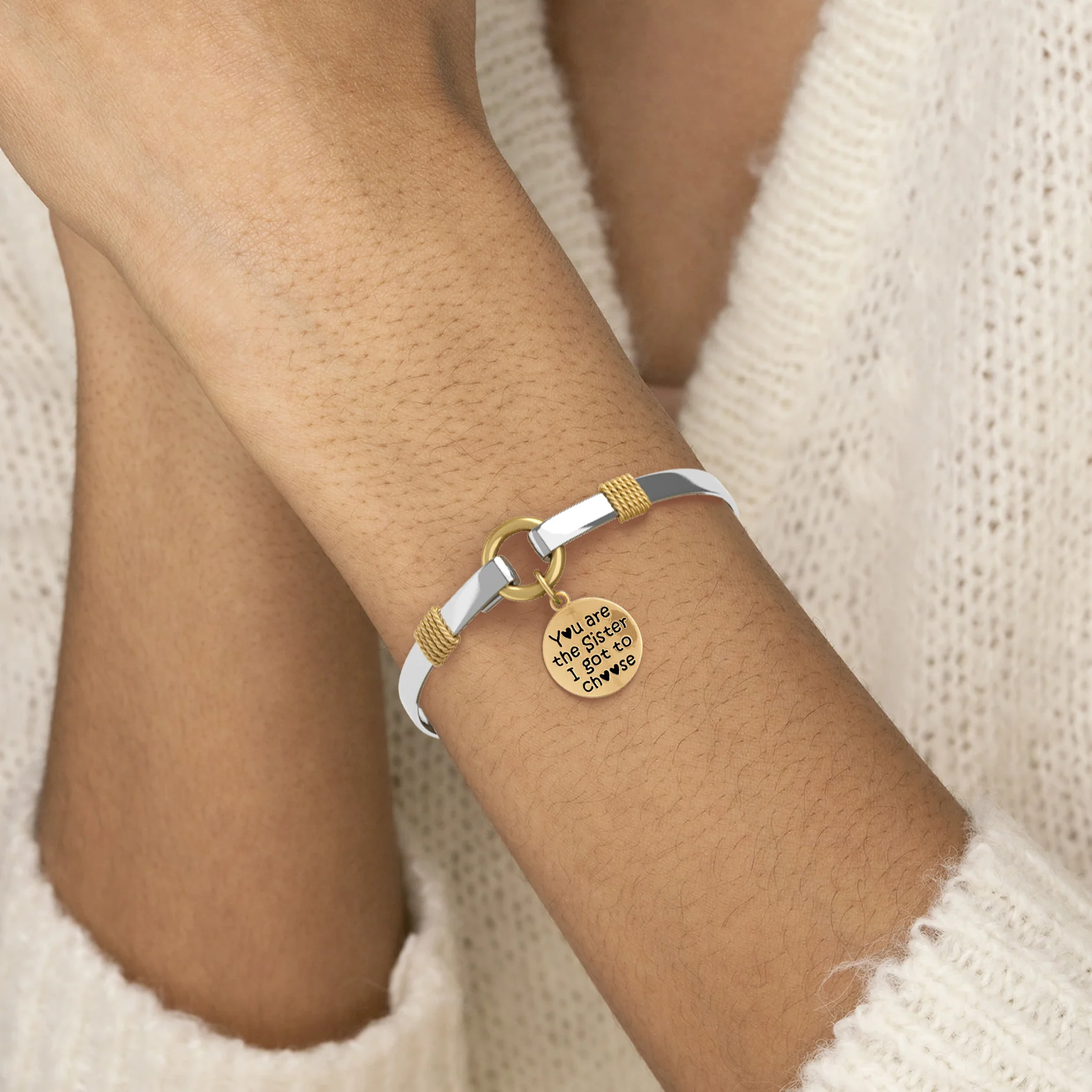 Sister I Got To Choose - Two-Tone Custom Charm Bracelet - Image 32