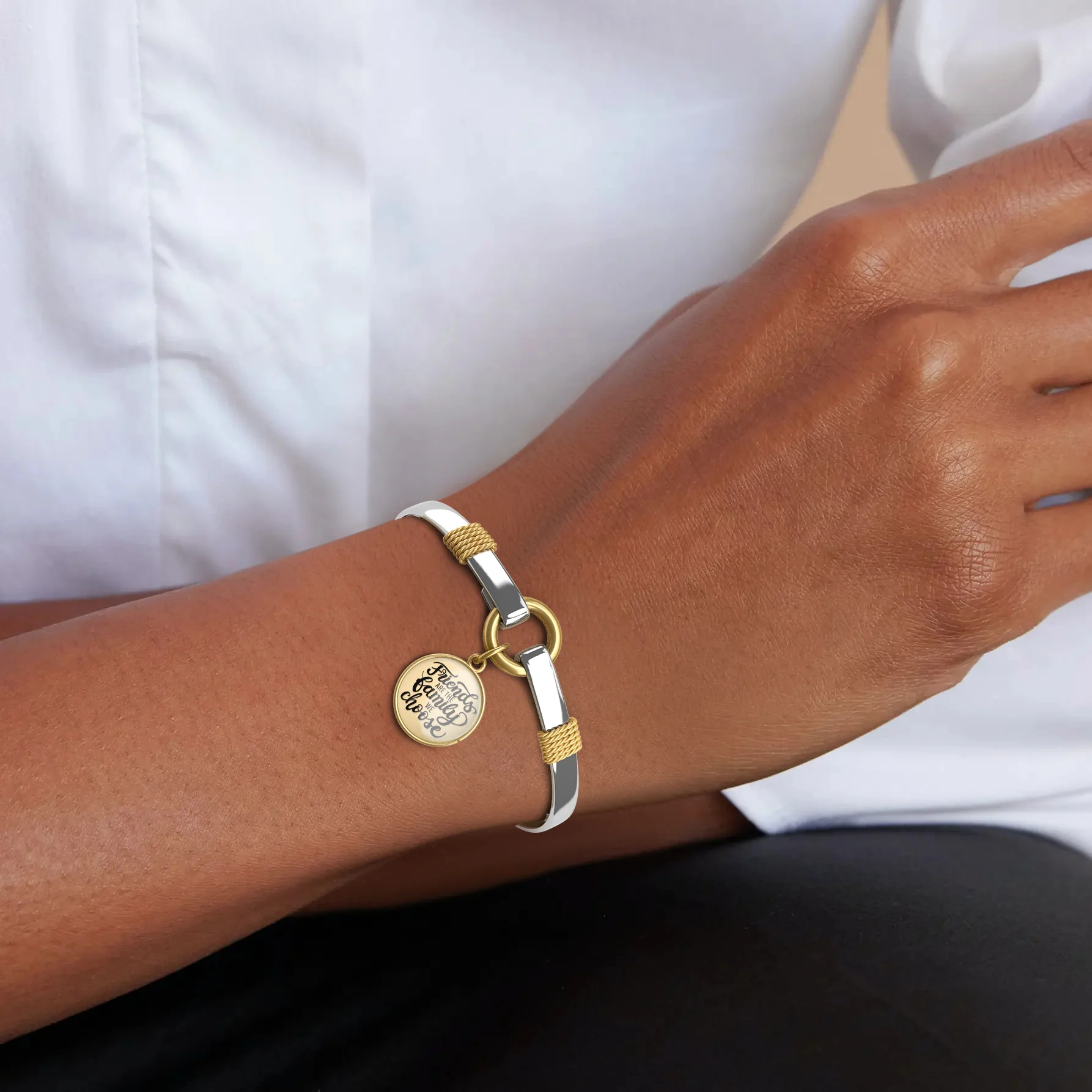 Friends Are The Family We Choose - Gold Background - Two Tone - Image 8